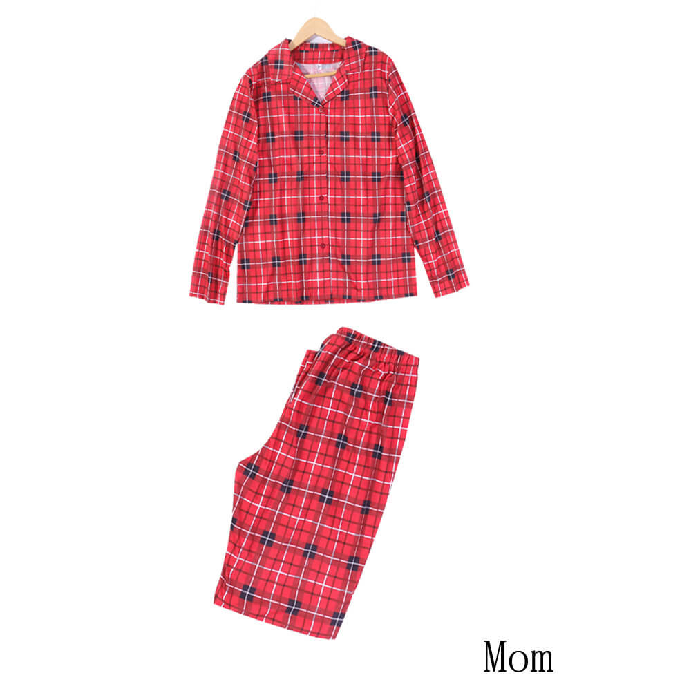 Christmas Red Checkered Full-Body Skin-Friendly Matching Pajamas for Dog and Owner