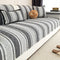 Color-Blocked Striped Chenille Non-Slip Couch Cover - Suitable For All Seasons