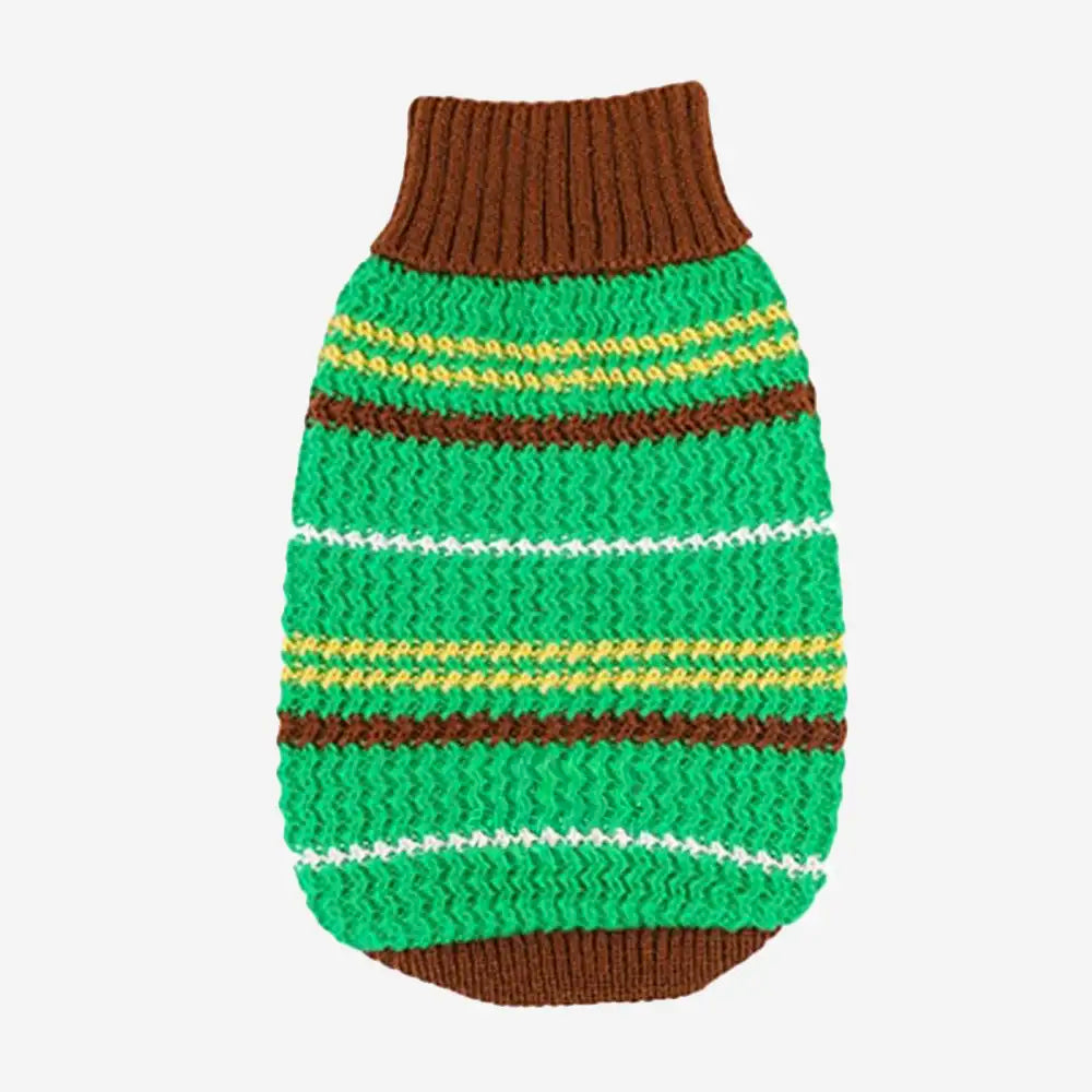 Color Blocked Striped Dachshund Dog Sweater