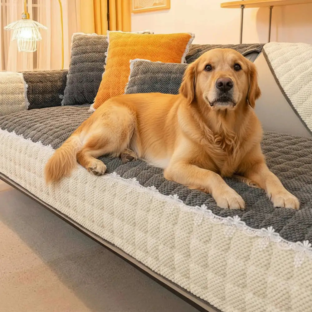 Chenille Art Corrugated Breatable No-Slip Couch Cover Coach