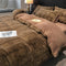 Elegante Faux Rabbit Fur Milk Velvet Conjunto de sábana acogedora de doble cara