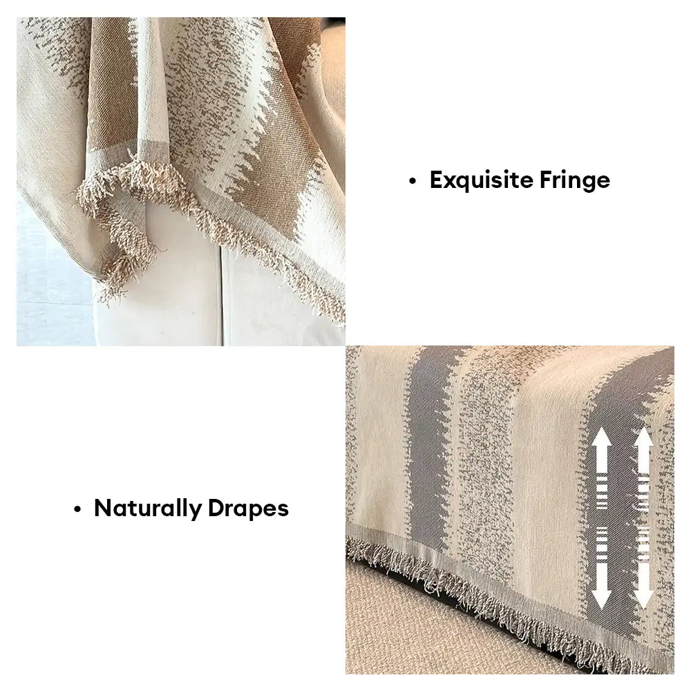 Fashion Striped Chenille Scratch-Resistant Sofa Protection Couch Cover