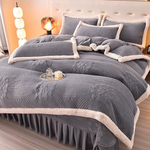 Flanal acolchado acolchado acolchado lecho de lana de leche set