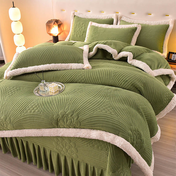 Flanal acolchado acolchado acolchado lecho de lana de leche set