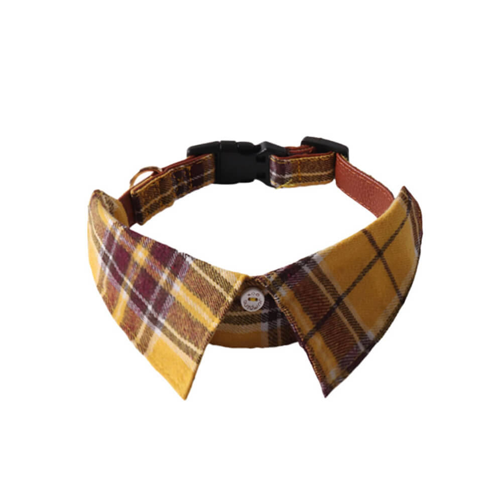 Gentleman's Plaid Handmade Adjustable Dog Collar