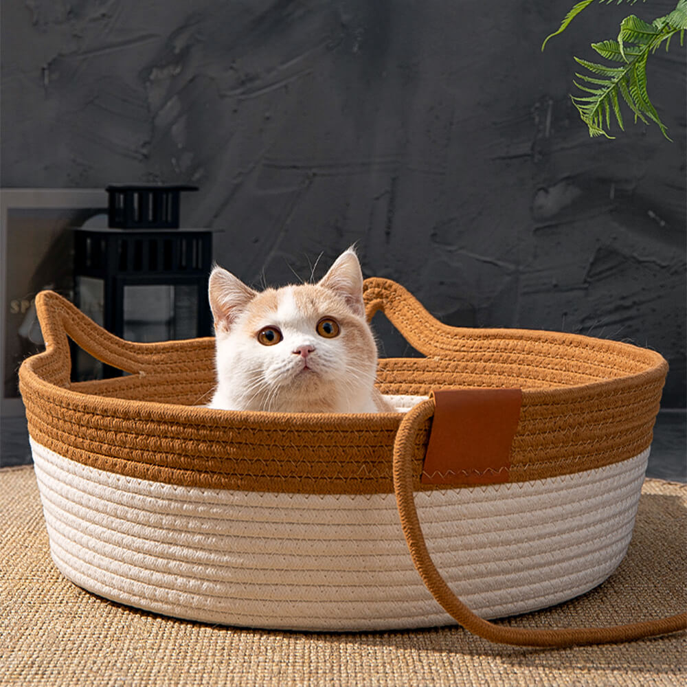 Handmade Cozy Multi-Use Durable Woven Cat Nest Bed