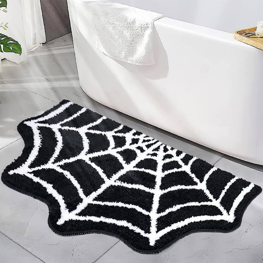 Luxuriöser Halloween-Teppich aus Kunstkaschmir – weicher und gruseliger Teppich im Spinnennetz-Design