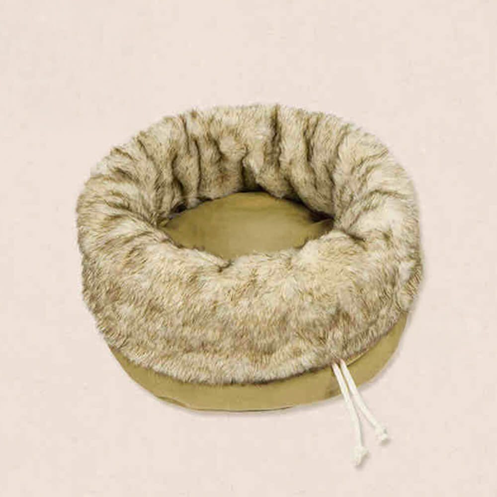 Luxury Warm Cozy Reversible Faux Fur Washable Cat Bed