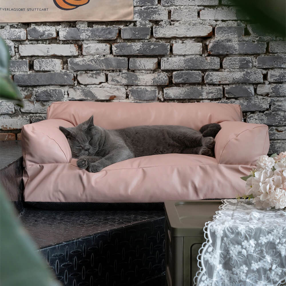 Luxury Waterproof Washable Supportive Bolster Dog & Cat Sofa Bed