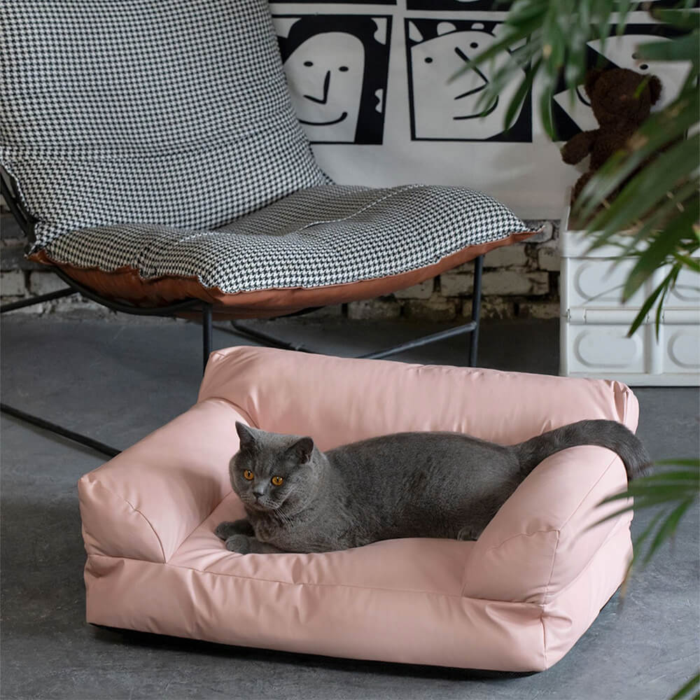 Luxury Waterproof Washable Supportive Bolster Dog & Cat Sofa Bed