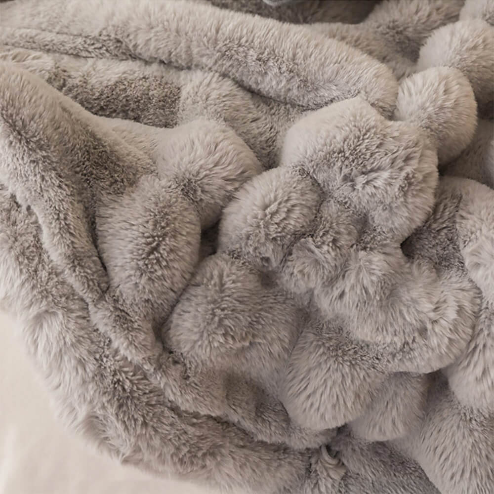 Minimalist Bubble Fluffy Faux Fur Reversible Blanket