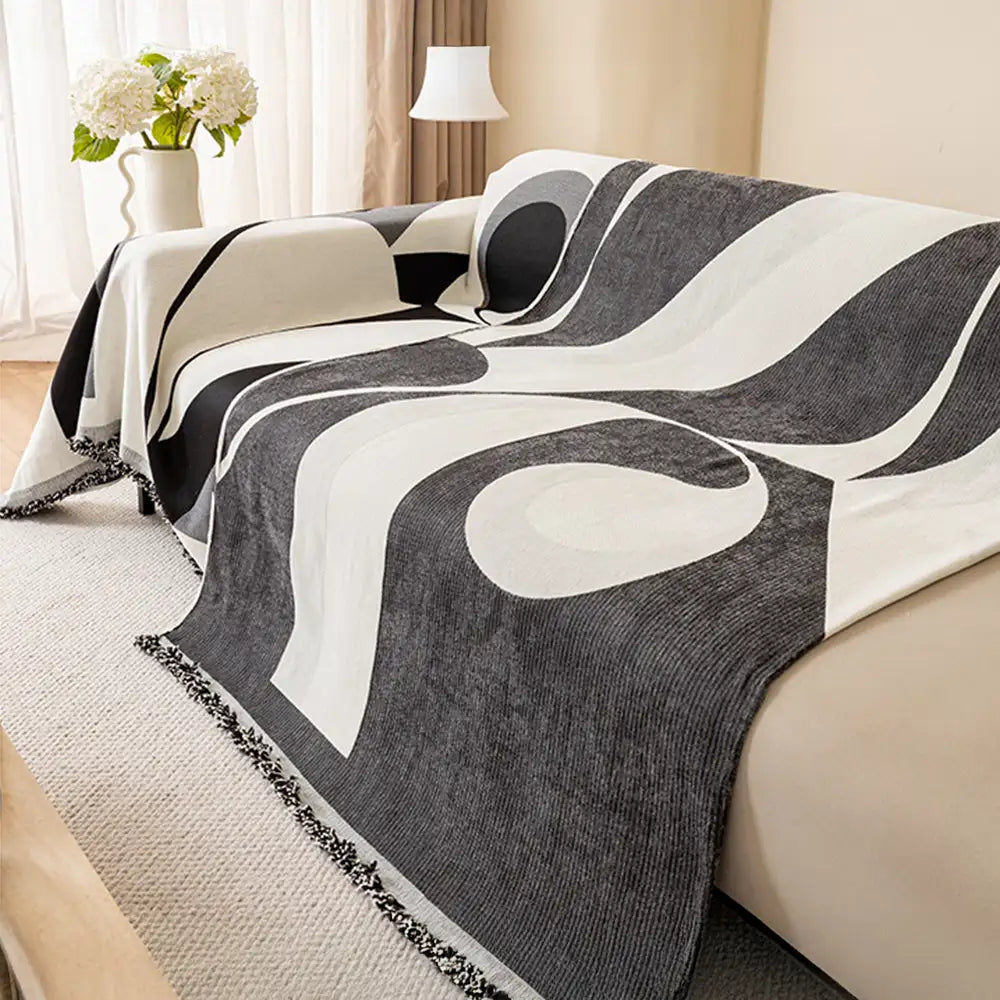 Arte moderno Chenille All-Season Fit Universal Fit Cubierta de sofá multifuncional