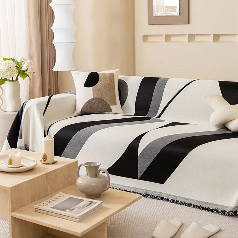 Arte moderno Chenille All-Season Fit Universal Fit Cubierta de sofá multifuncional