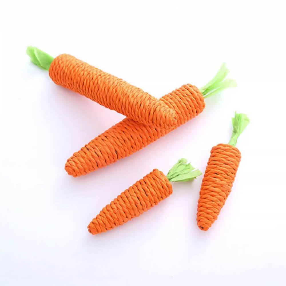 Natural Sisal Carrot Chew Toy Bite-Resistant Cat Teething Toy