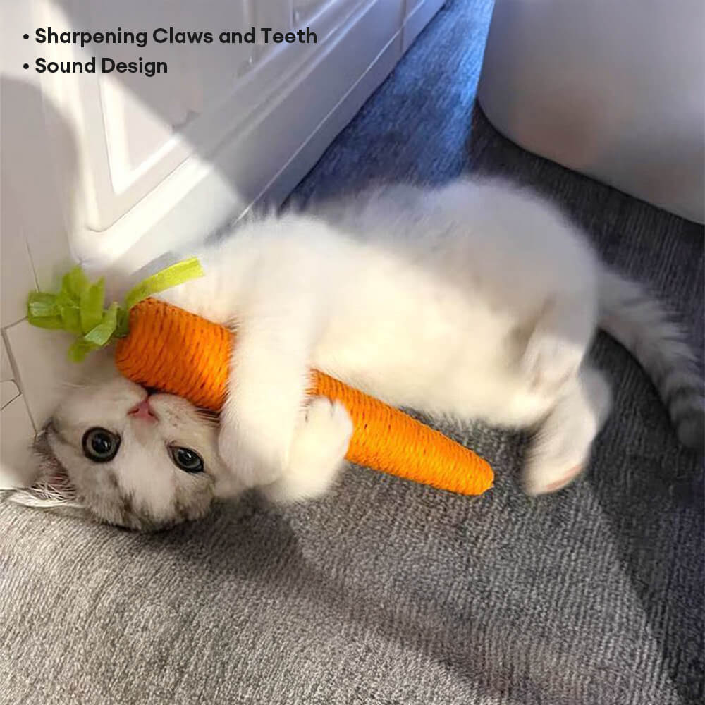 Natural Sisal Carrot Chew Toy Bite-Resistant Cat Teething Toy