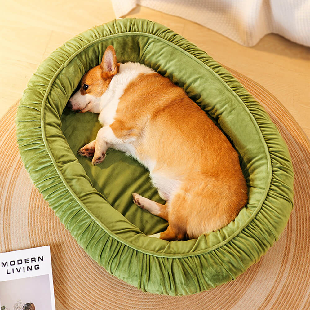 Oval Orthopedic Support Cozy Sleeping Detachable Dog & Cat Bed