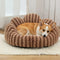 Petal-Shaped Striped Plush Pet Sofa Bed