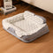 Plush Contrast Jacquard Neck Support Fashion Pet Bed