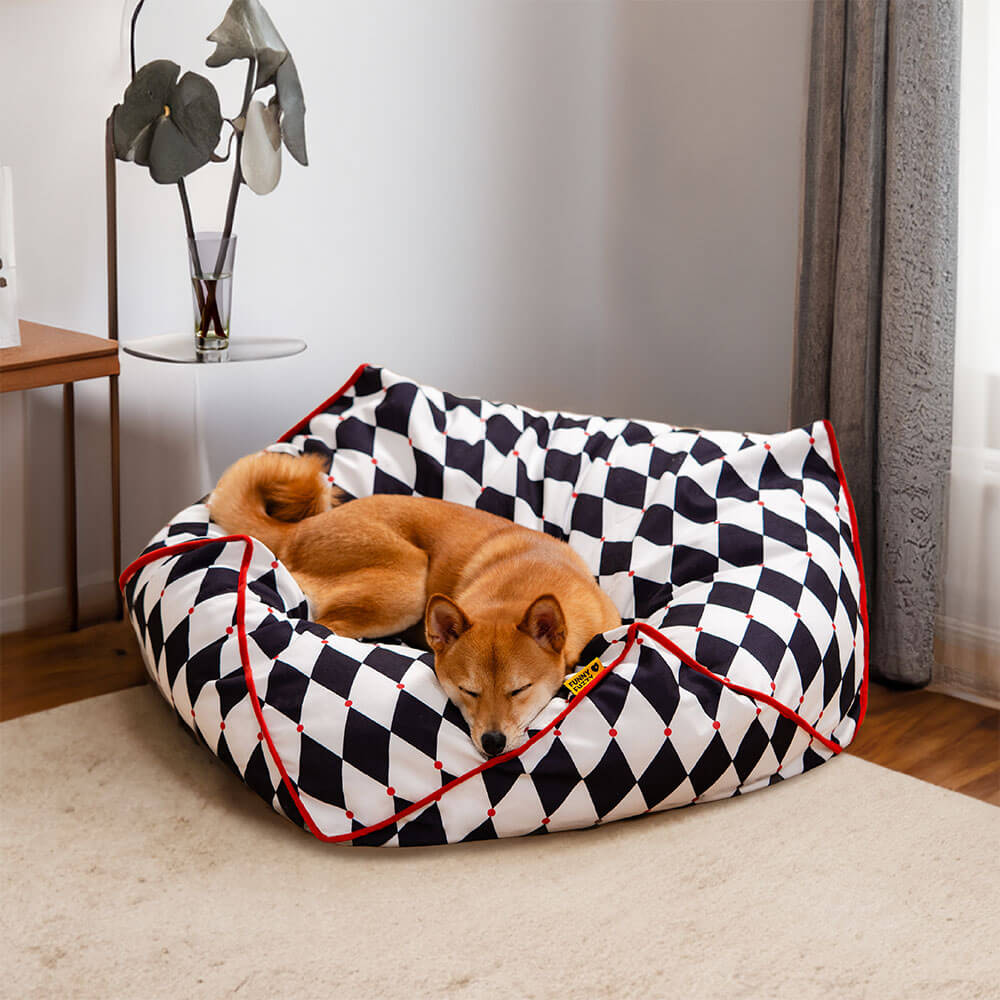 FunnyFuzzy Polygonal beruhigendes Sitzsack-Hundebett