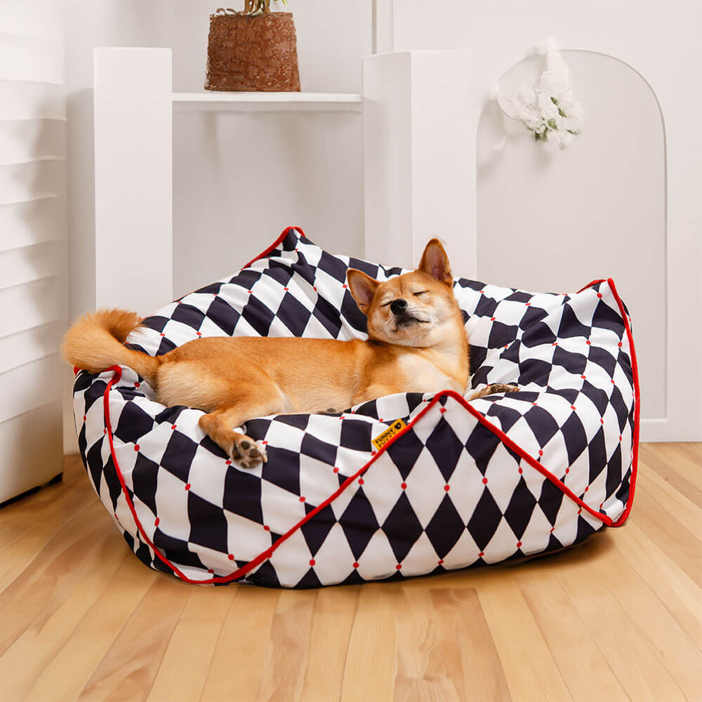 FunnyFuzzy Polygonal beruhigendes Sitzsack-Hundebett