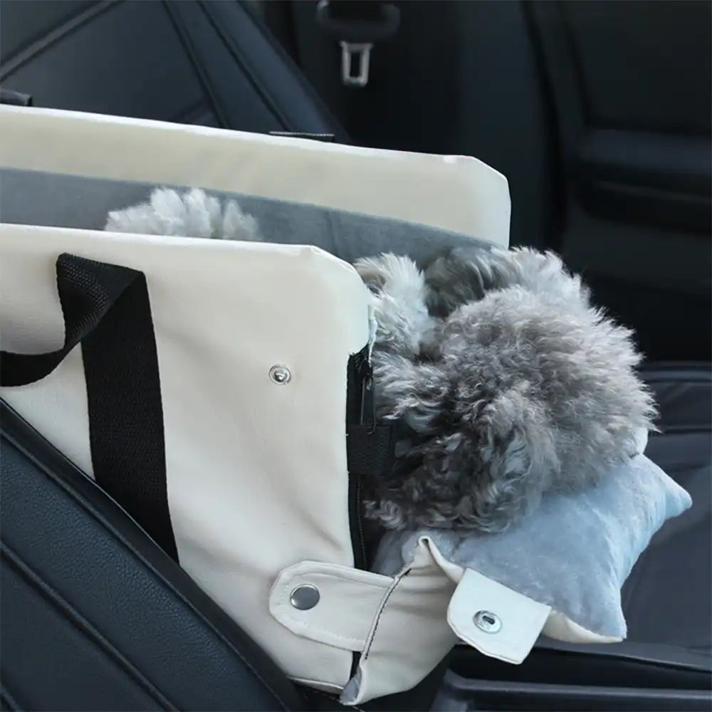 Asiento de auto para mascotas de la consola de mascotas de cuero de forma portátil Faux