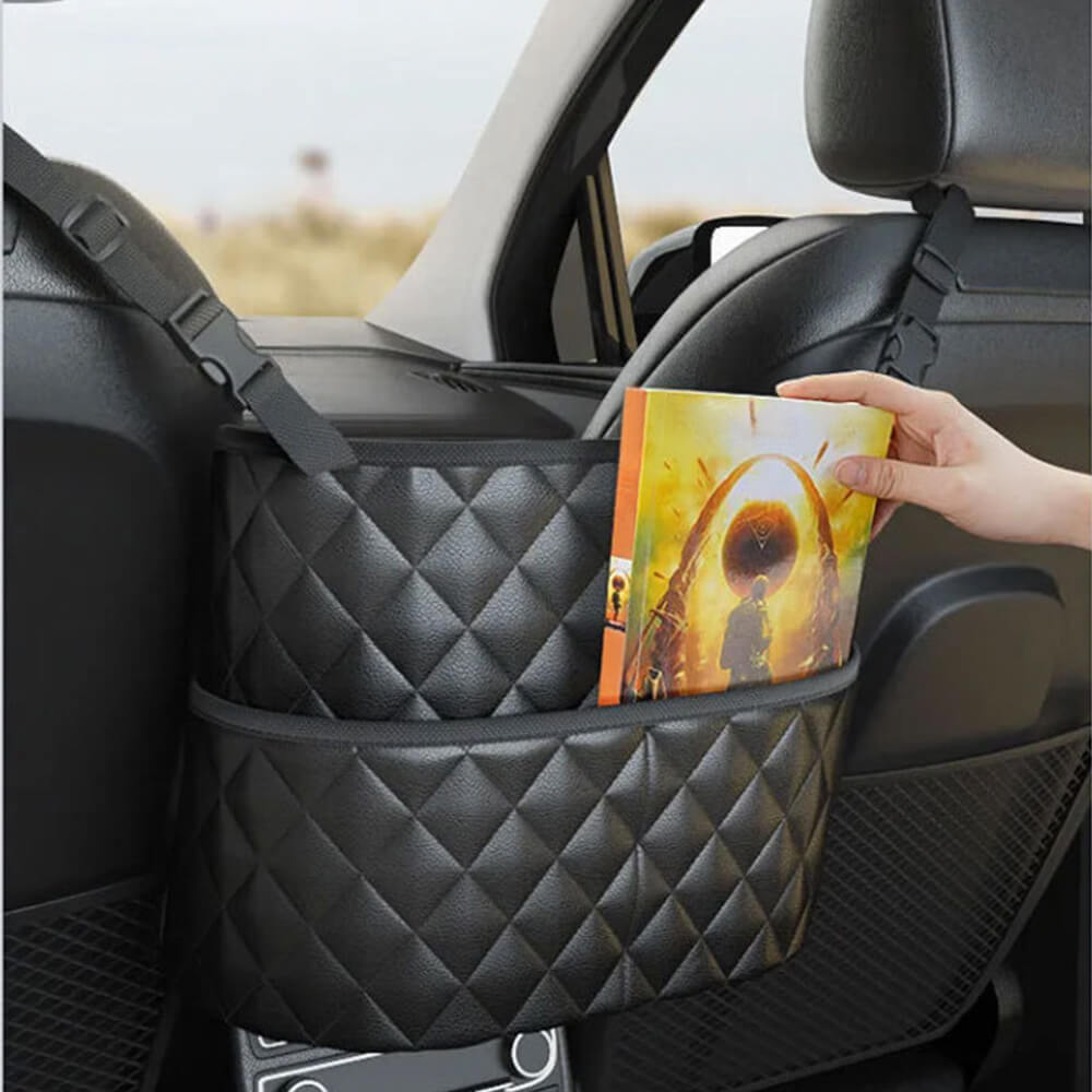 Quilted Diamond Pattern Car Seat Gap Storage Bag – Keep Your Essentials Handy