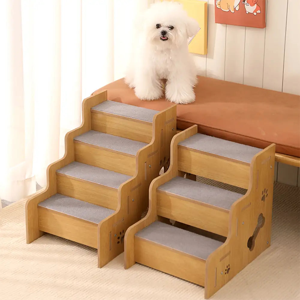 Escaleras de rampa para perros sin deslizamiento de madera resistente