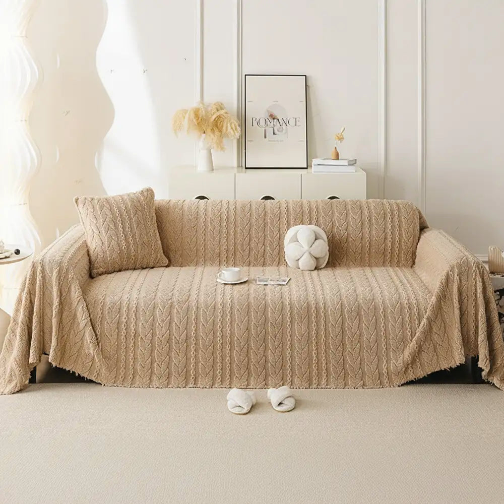 Simple Thickened Soft Fleece Fabric Sofa Protection Couch Cover