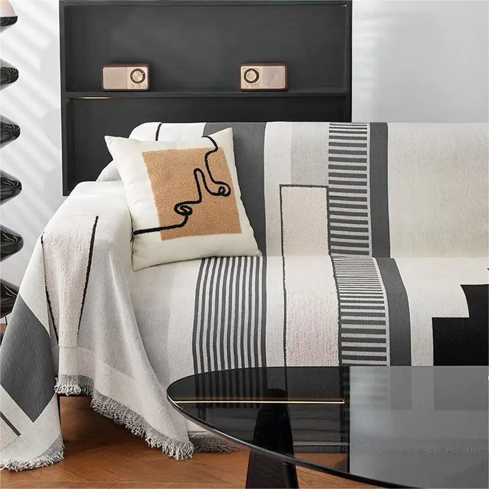 Stripe Art Scratch Scratch Chenille Multifuncional Sofa Protector Couch Cubierta