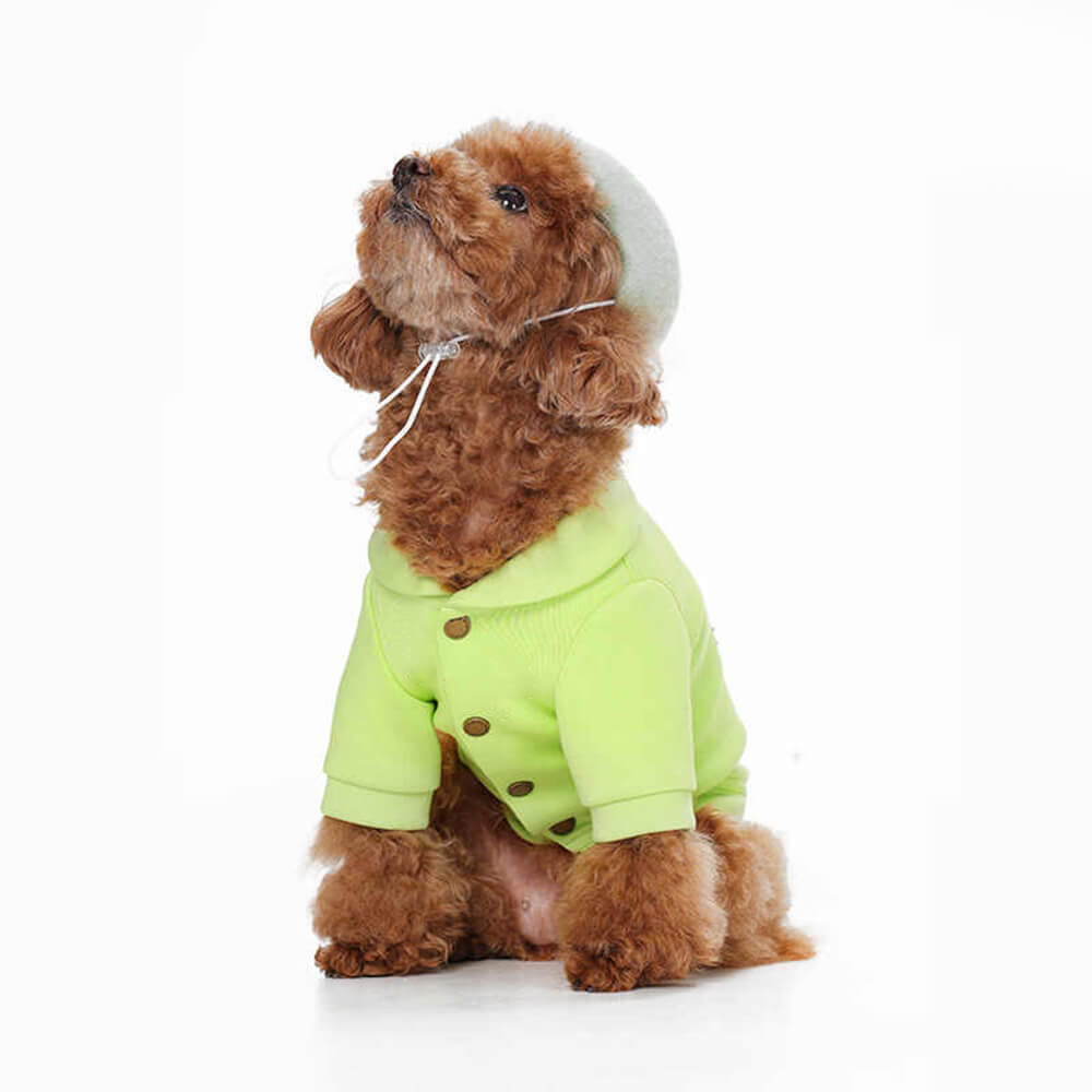 Stylish Warm Thick Elastic Button Dog Sweatshirt Coat