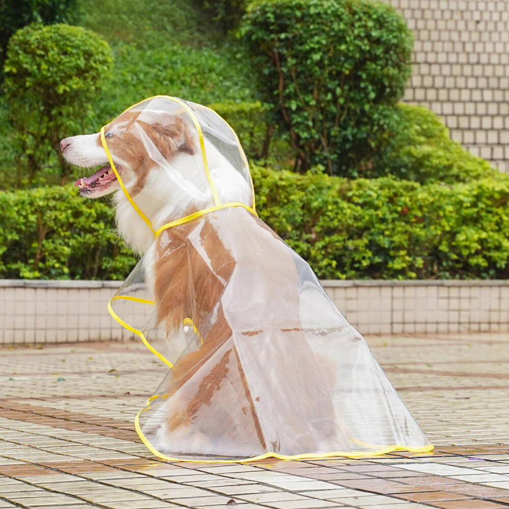 Transparent EVA Waterproof Outdoor Dog Hooded Raincoat