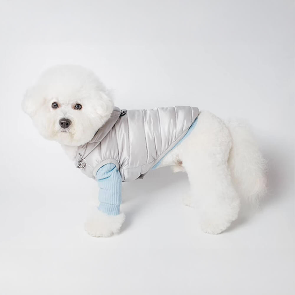 Trendy Lightweight Warm Dog Hooded Vest with D-Ring Leash