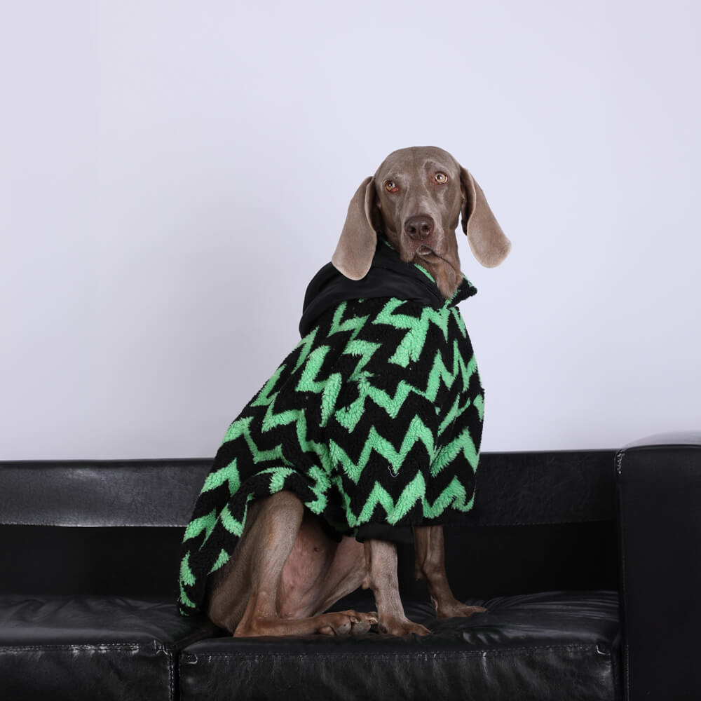 Vintage Leisure Square Striped Warm Dog Hoodie