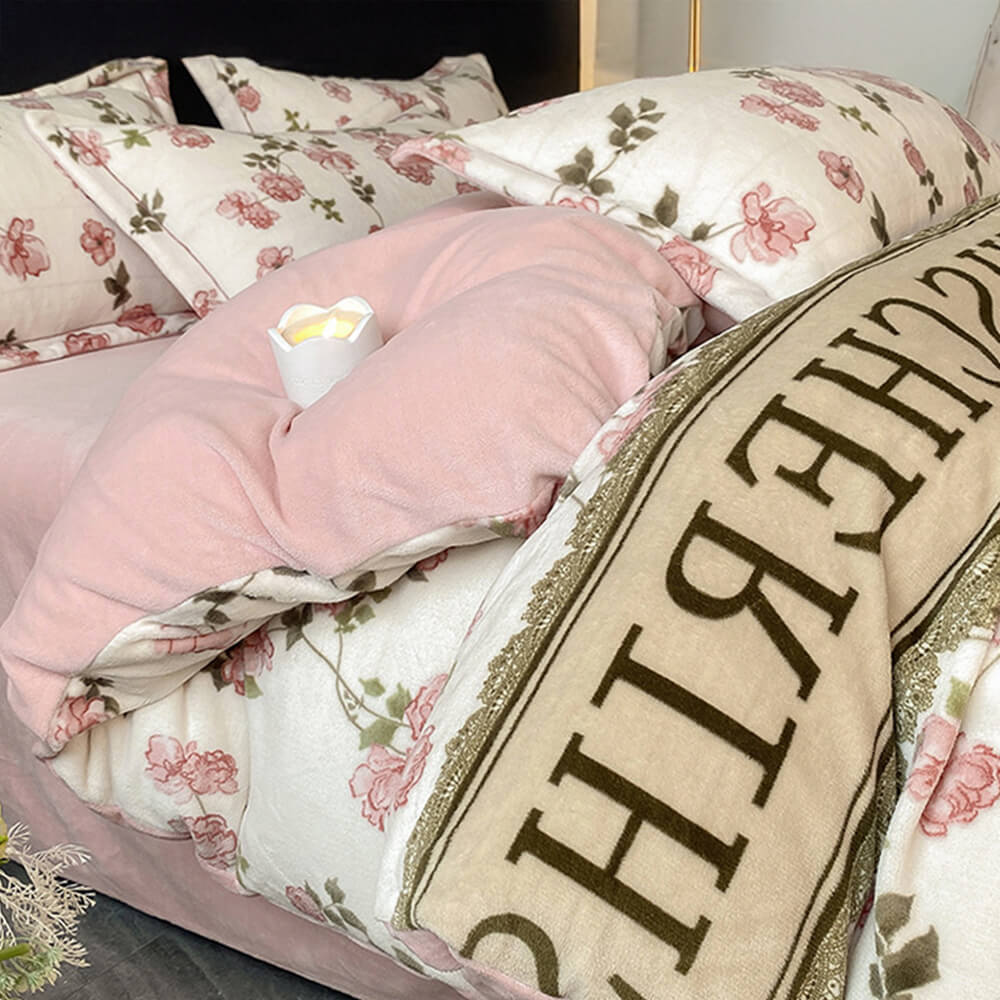 Elegante foglio del letto di calore antistatico in velluto in velluto europeo