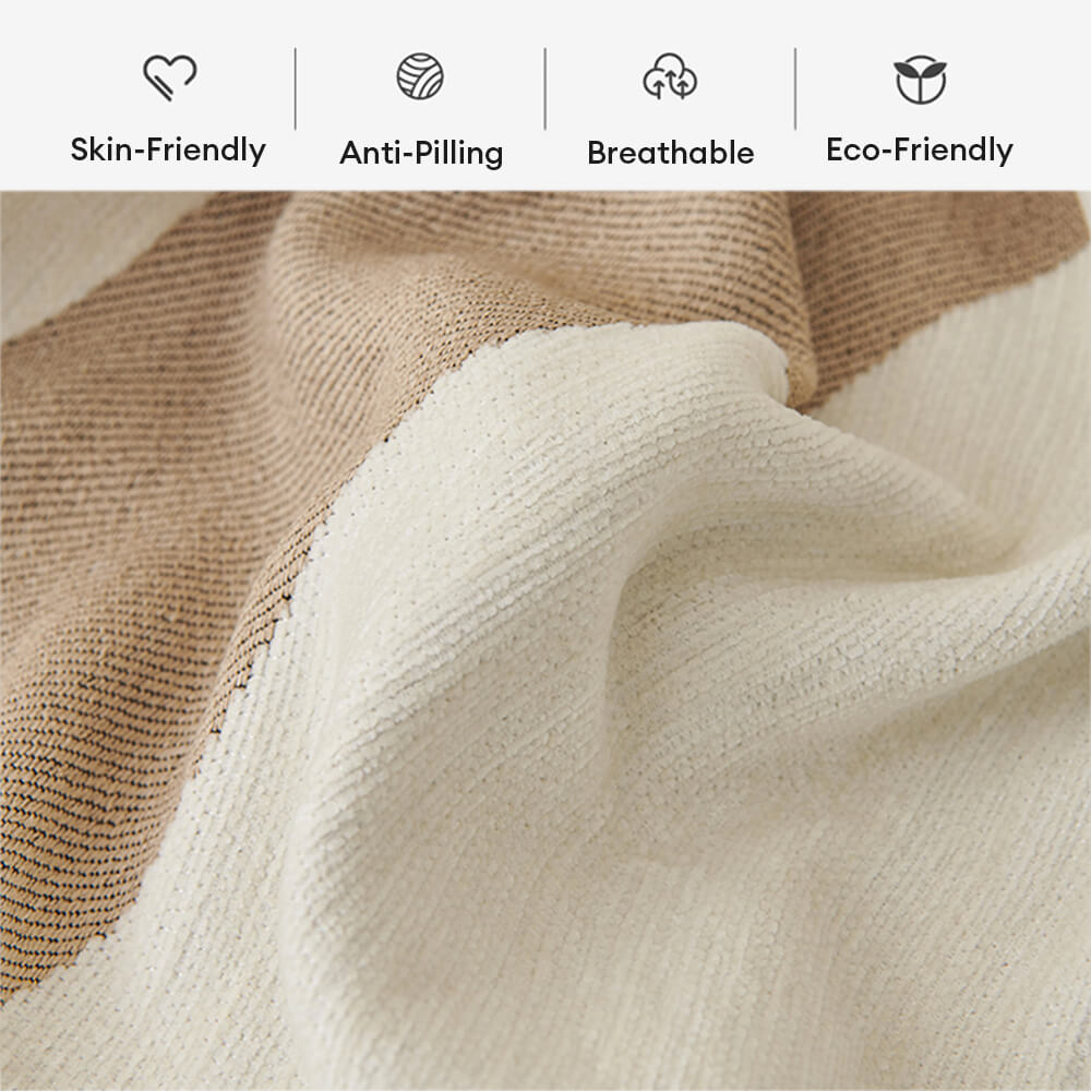 Cubierta de sofá de lanzamiento de chenilla de doble cara geométrica