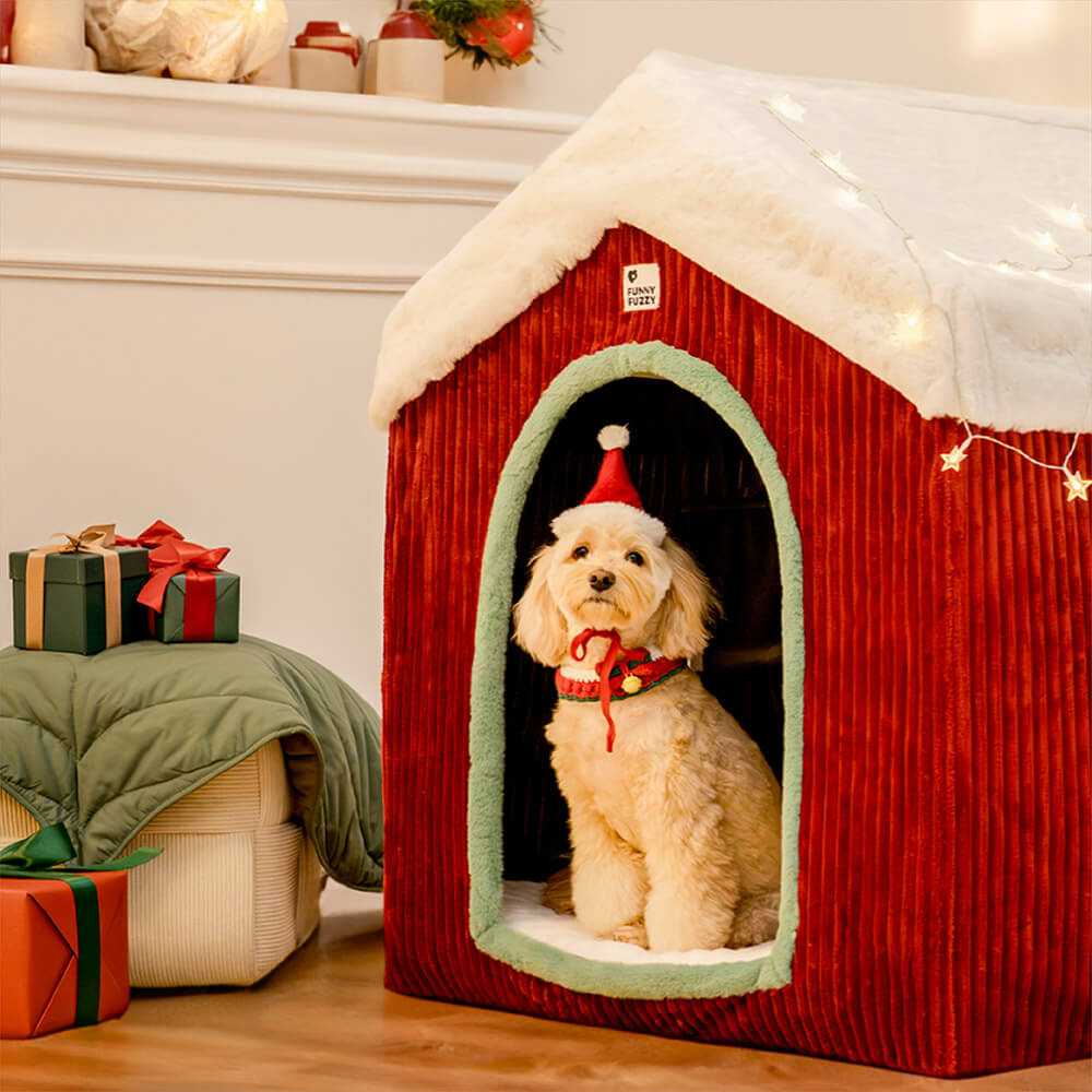 Lebkuchen-Schneehaus, Haustierzelt, abnehmbares großes Hundehaus