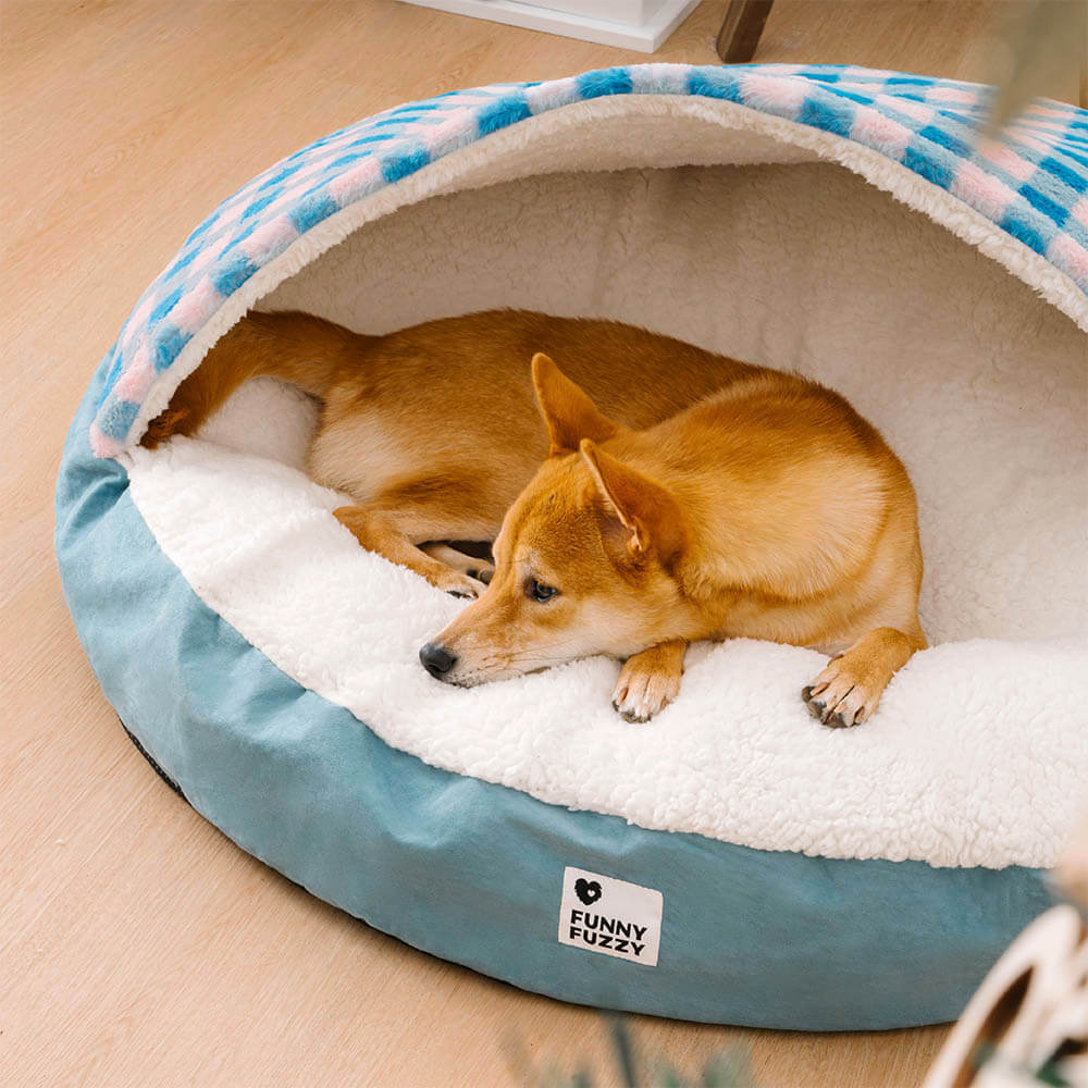 Cama nido para mascotas con dosel redondo Dream Hideaway para perros