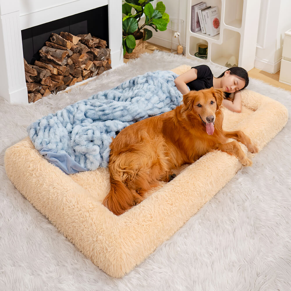 Cama ortopédica para perros humanos Ultimate Cozy Plush extra grande para dormir más profundamente