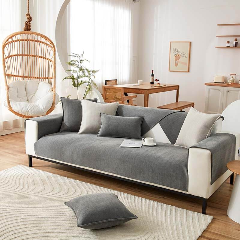 Herringbone Chenille Stoff Möbelschutz Couchbezug