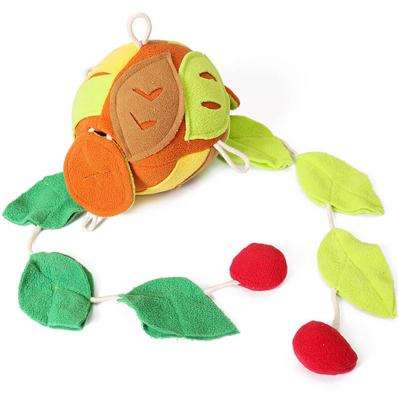 Interactive Puzzle Squeaky Toy Leaf Ball Dog Treat Dispenser Toy