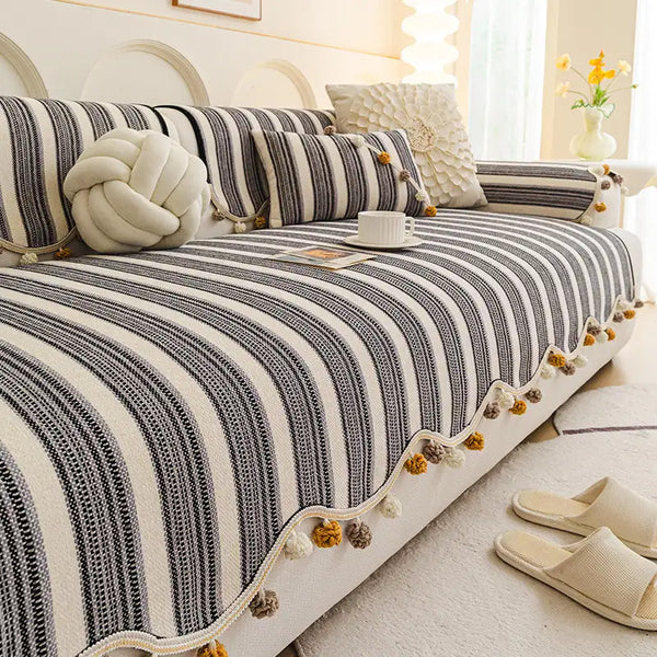 Chenille Art Corrugated Breatable No-Slip Couch Cover Coach