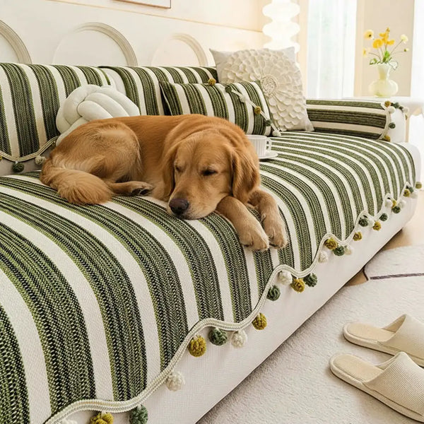 Chenille Art Corrugated Breatable No-Slip Couch Cover Coach