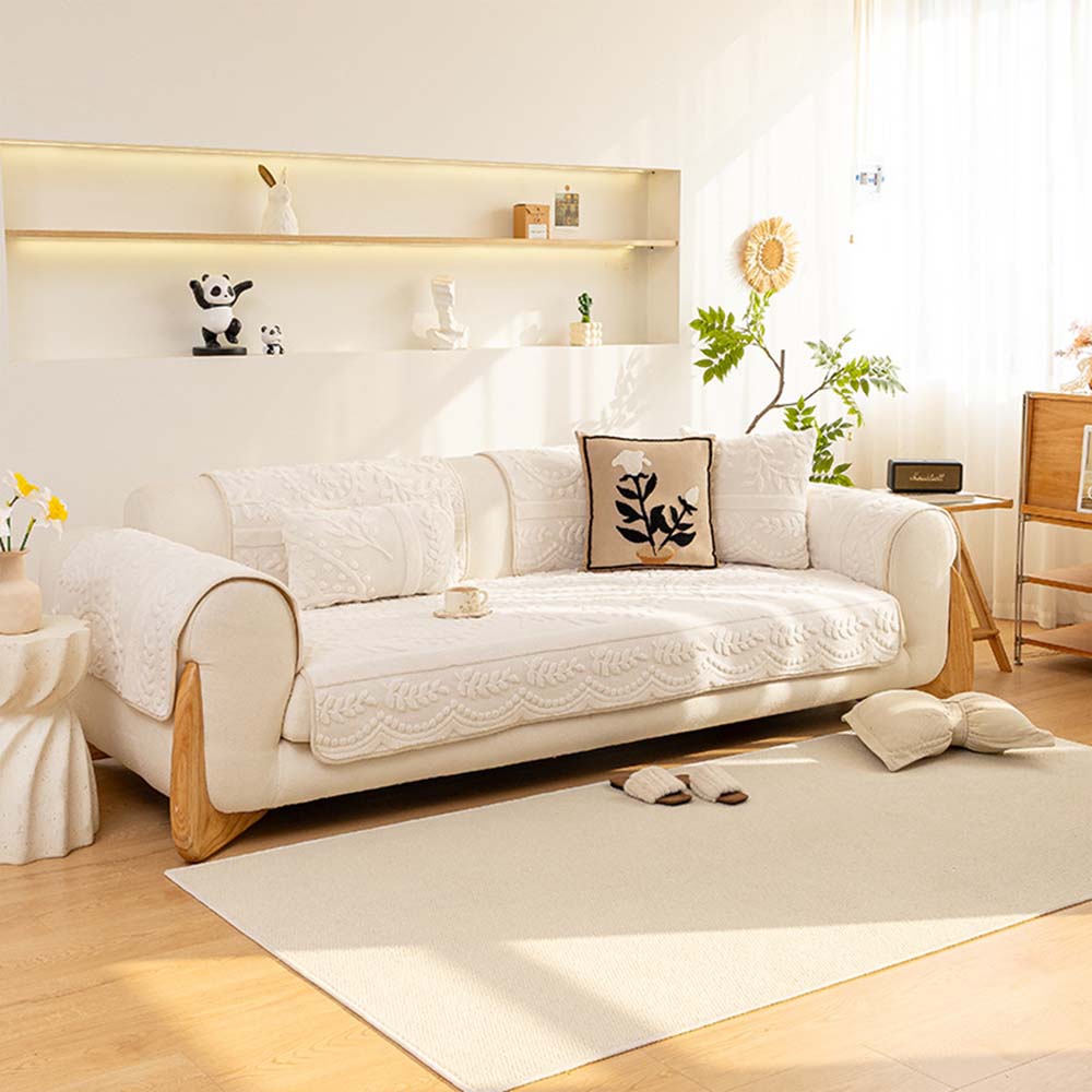 Chenille Art Corrugated Breatable No-Slip Couch Cover Coach