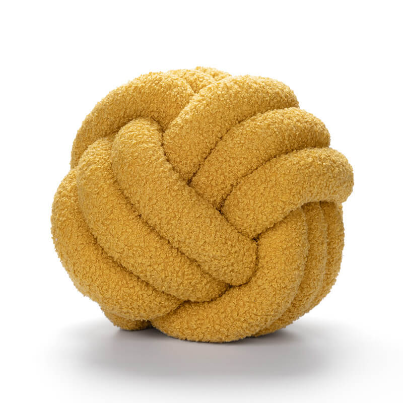 Cojín de sofá de bola anudada de lana de punto