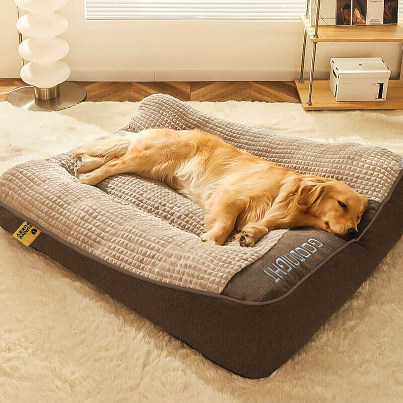 Grand lit de coussin pour chien avec protection de la colonne vertébrale, épais et résistant aux rayures