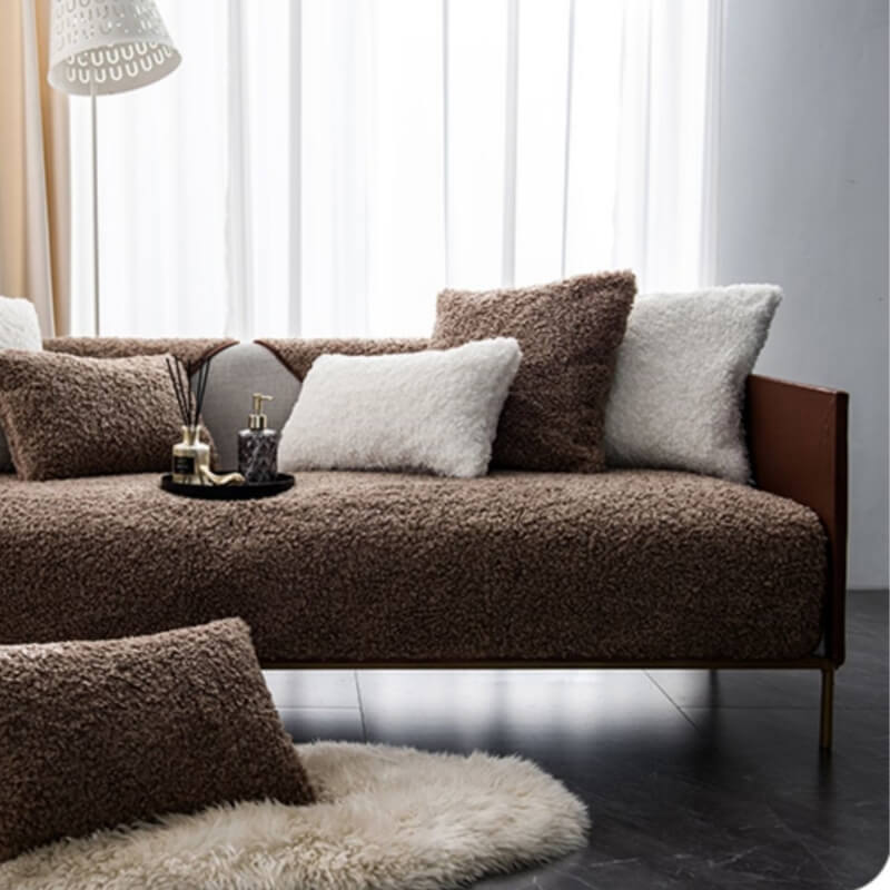 Tapis de protection de meubles en polaire chaude de luxe, housse de canapé antidérapante