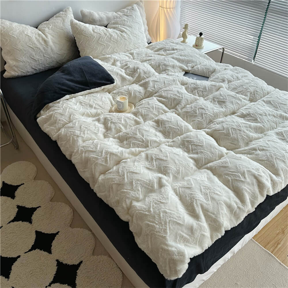 Wavy Textured Luxury Plush Bed Sheet Set