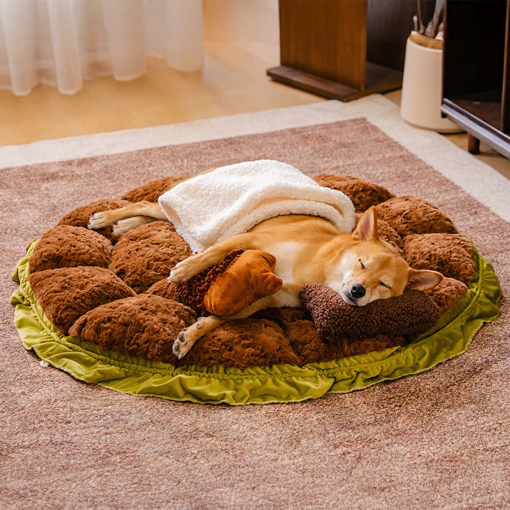 Nature-Inspired Adjustable Calming Dog Bed - Plush Nest