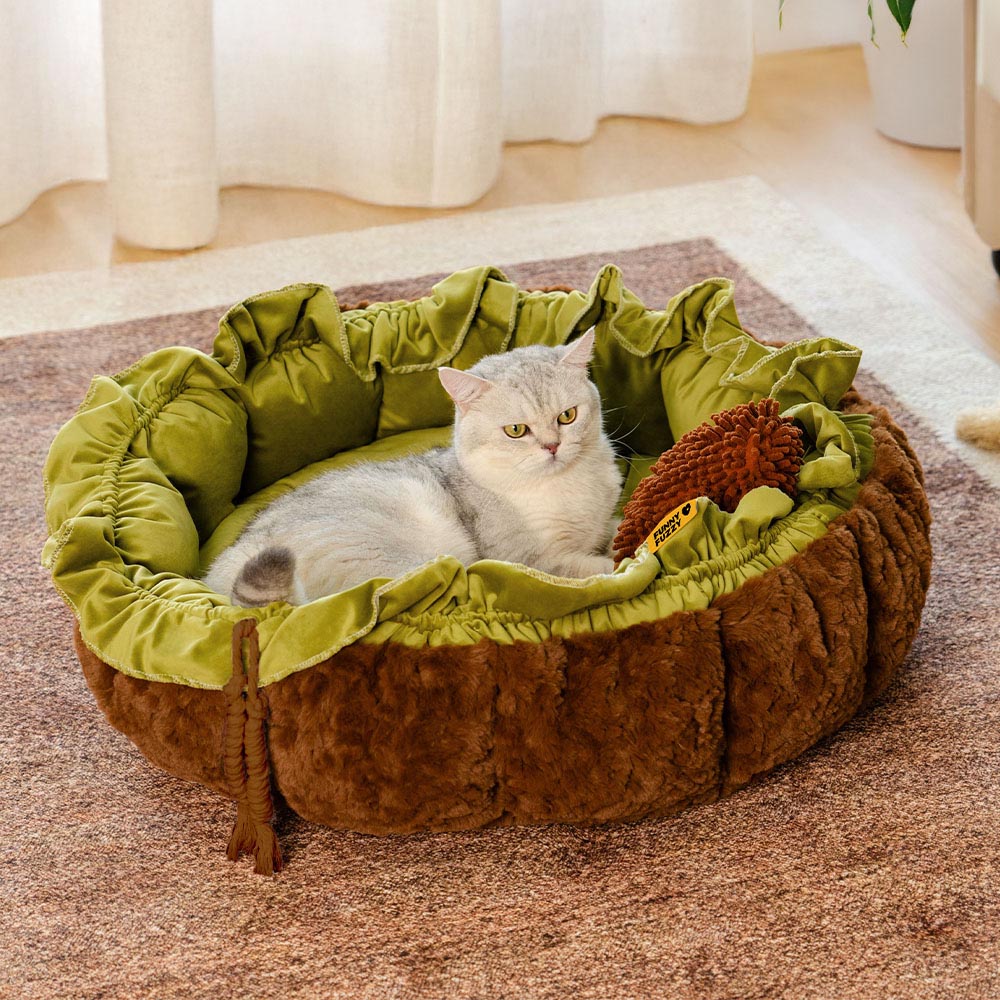 Nature-Inspired Adjustable Calming Dog Bed - Plush Nest