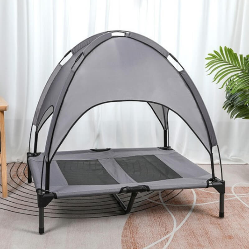 Outside Waterproof Portable Breathable Sunshade Elevated Dog Bed with Canopy